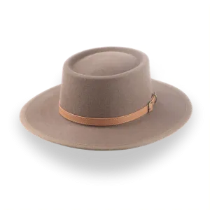 Taupe Brown Wide Brim Western Country Hat in Fur Felt | The Talisman