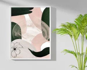 Abstract Boho Art Prints | Beige Pink Green Gold