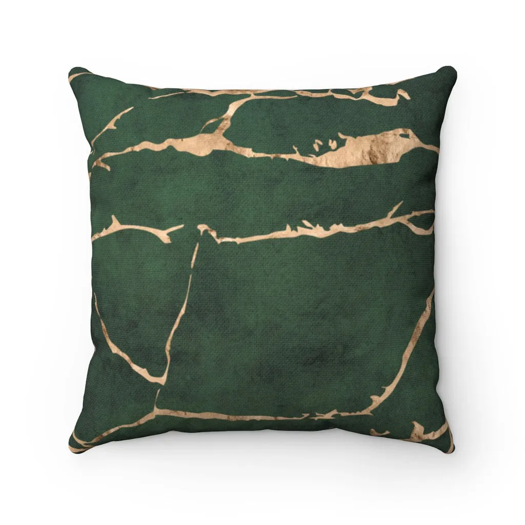 Abstract Boho Pillow Cover | Green Gold