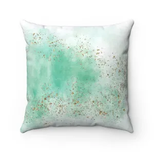 Abstract Boho Pillow Cover | Green White Gold