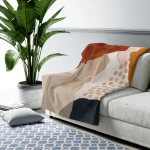 Abstract Comfy Blanket | Rust Beige Navy