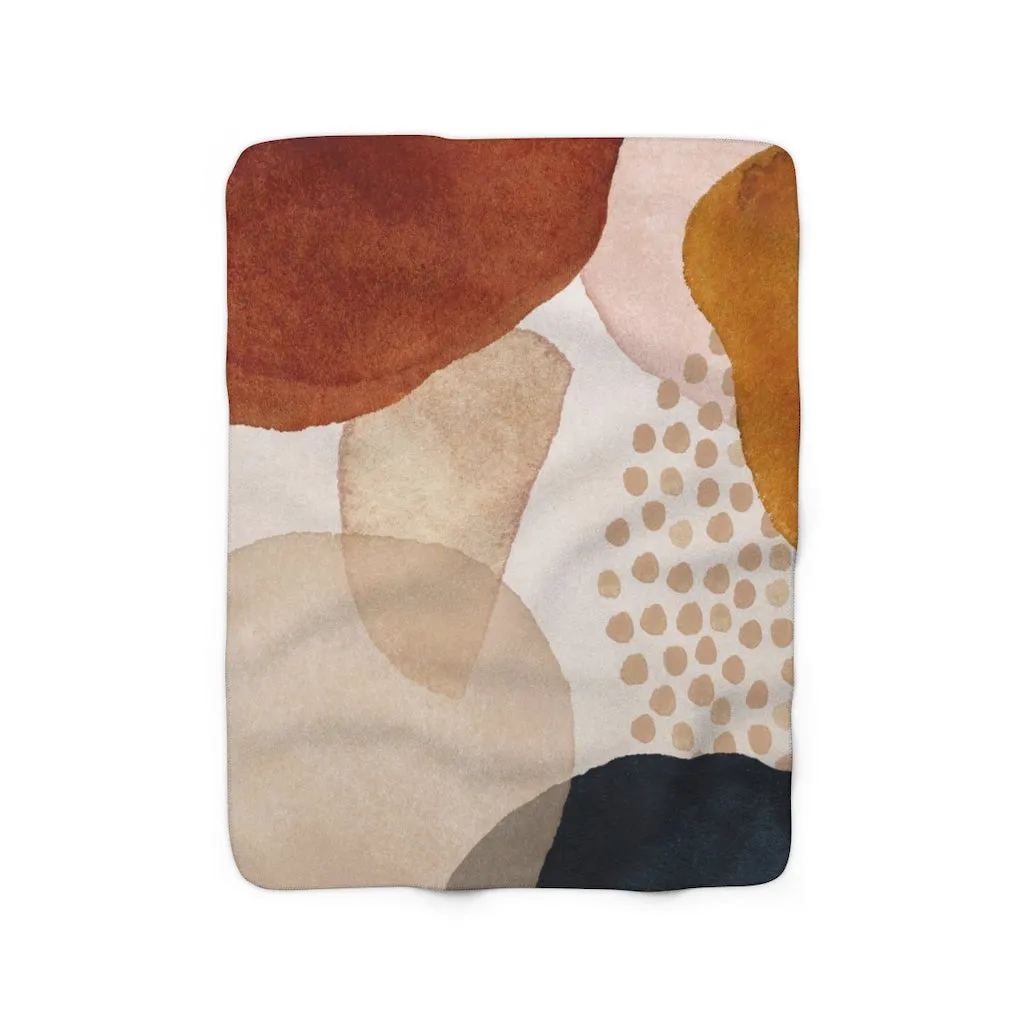 Abstract Comfy Blanket | Rust Beige Navy