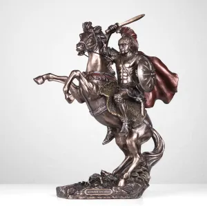 Alexander The Great on Horse Statue (Cold Cast Bronze Sculpture)