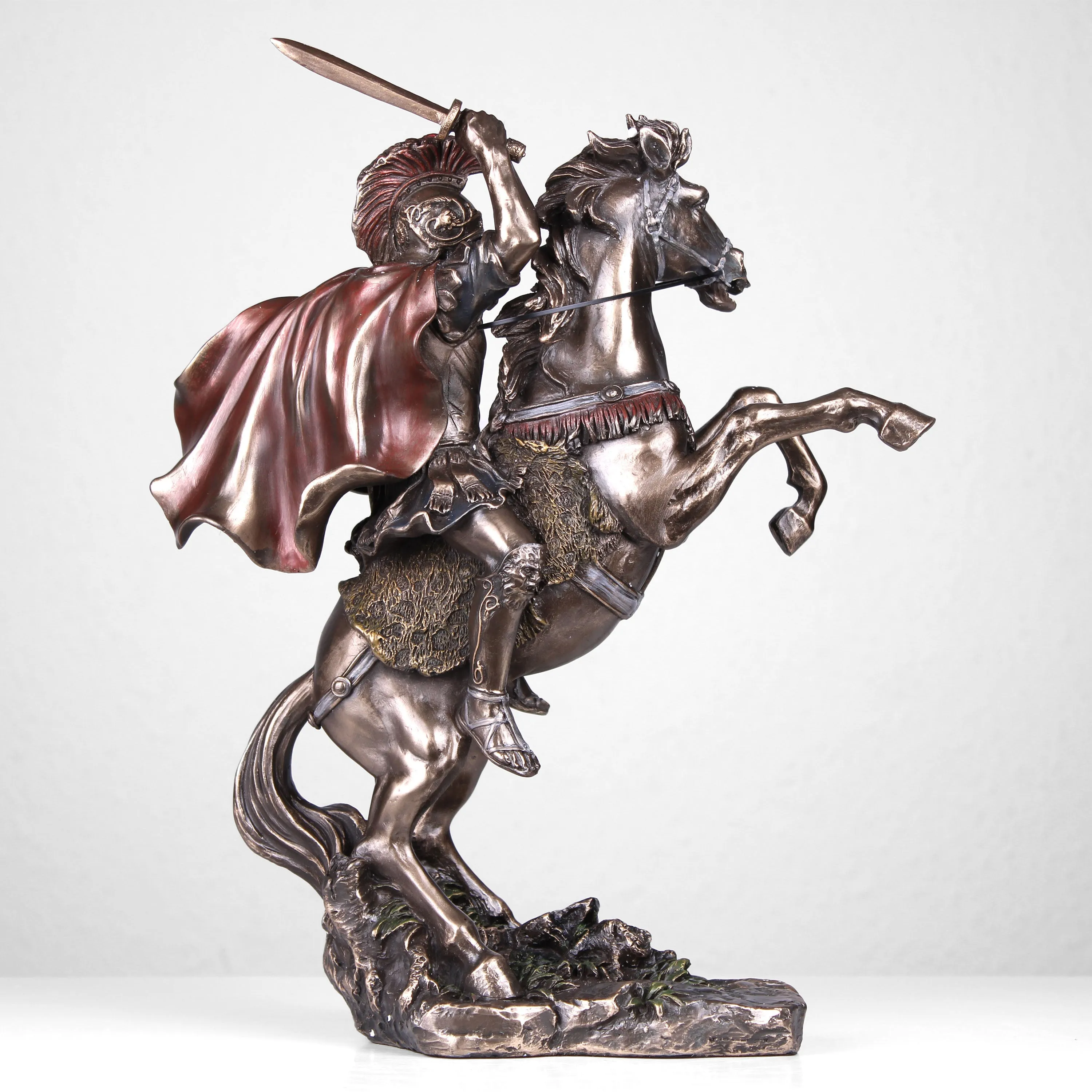 Alexander The Great on Horse Statue (Cold Cast Bronze Sculpture)