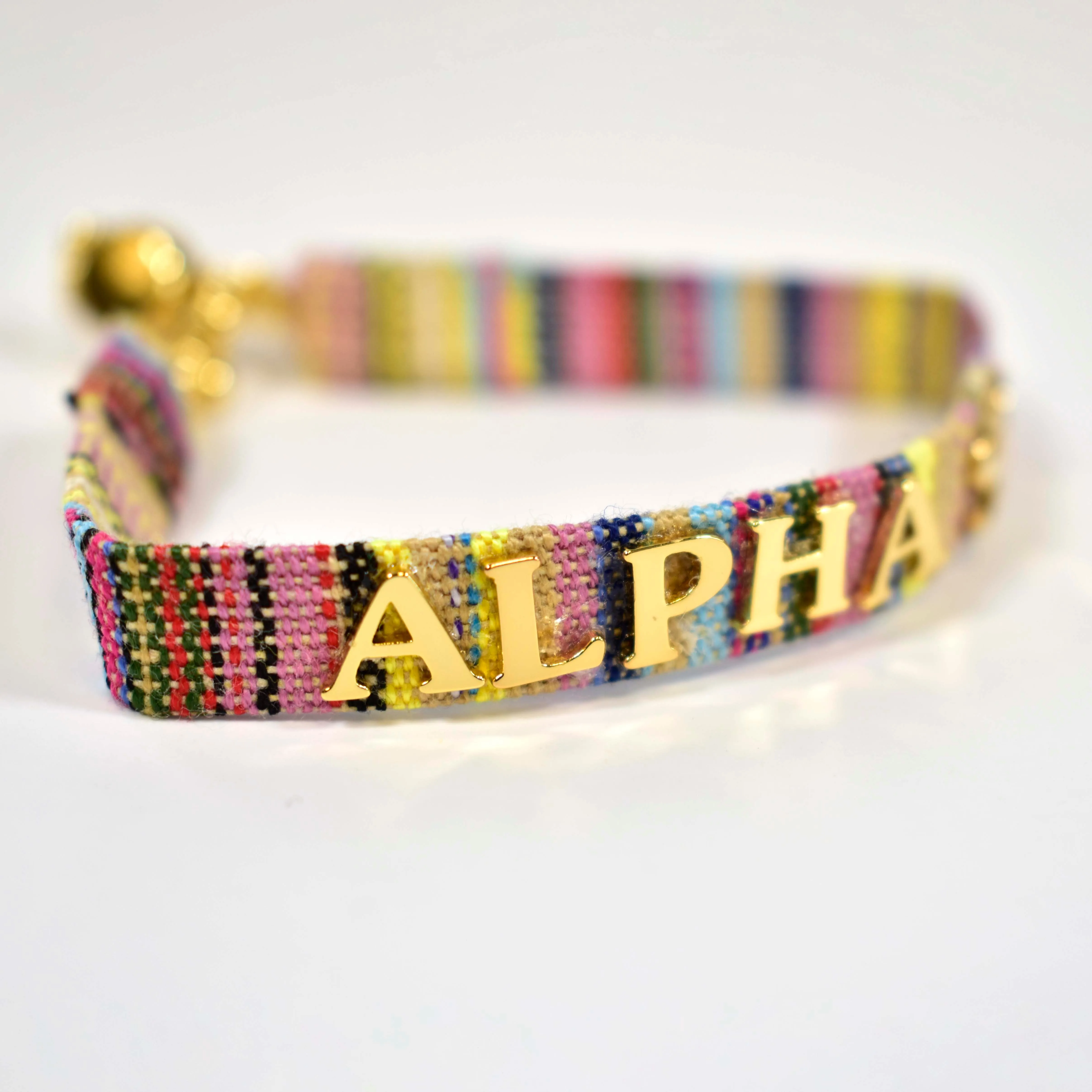 Alpha Xi Delta Woven Bracelet, Multi-Color Design