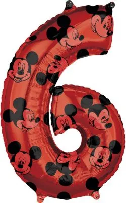 Anagram - 26" Mickey Mouse Forever Red Number '6' Mylar Balloon