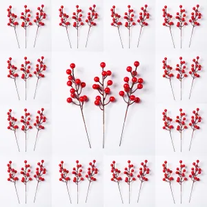 Bulk 39pcs Holy Berry Stems Picks Artificial Christmas Picks Wholesale