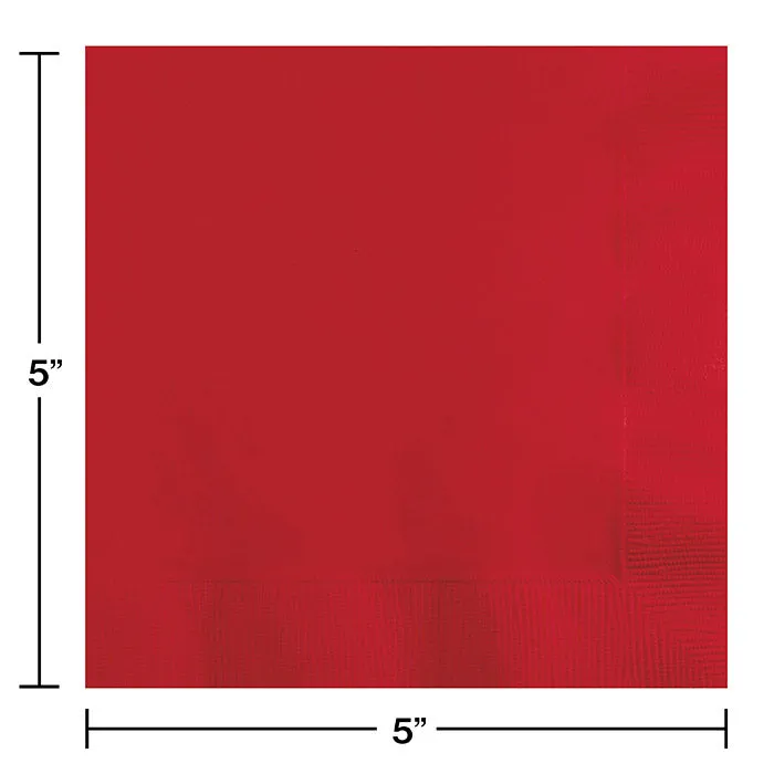 Bulk Classic Red Value Friendly Beverage Napkins (240 per Case)