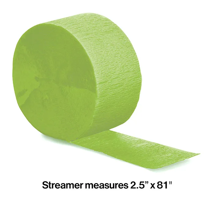 Bulk Fresh Lime Green Crepe Streamer 81 fts (12 per Case)