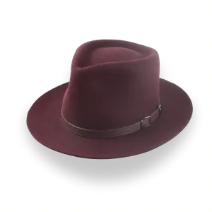 Burgundy Western Fedora in Outback Style | The Compass