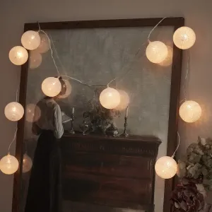 Chalk Cotton Ball Fairy Lights