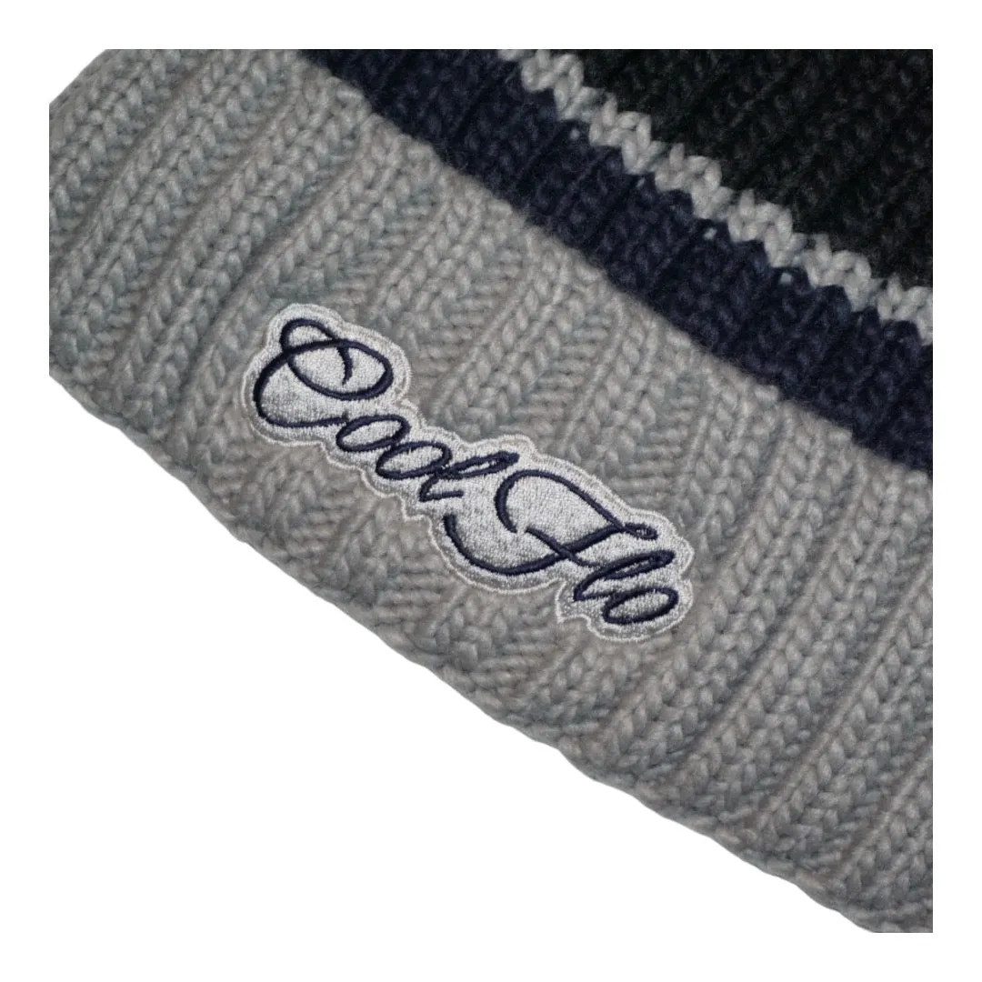 Chunky Bobble Hat - Basalt Blue