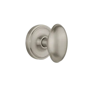 Classic Rosette with Homestead Knob in Satin Nickel