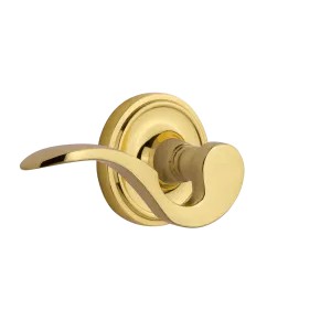 Classic Rosette with Manor Lever in Polished Brass