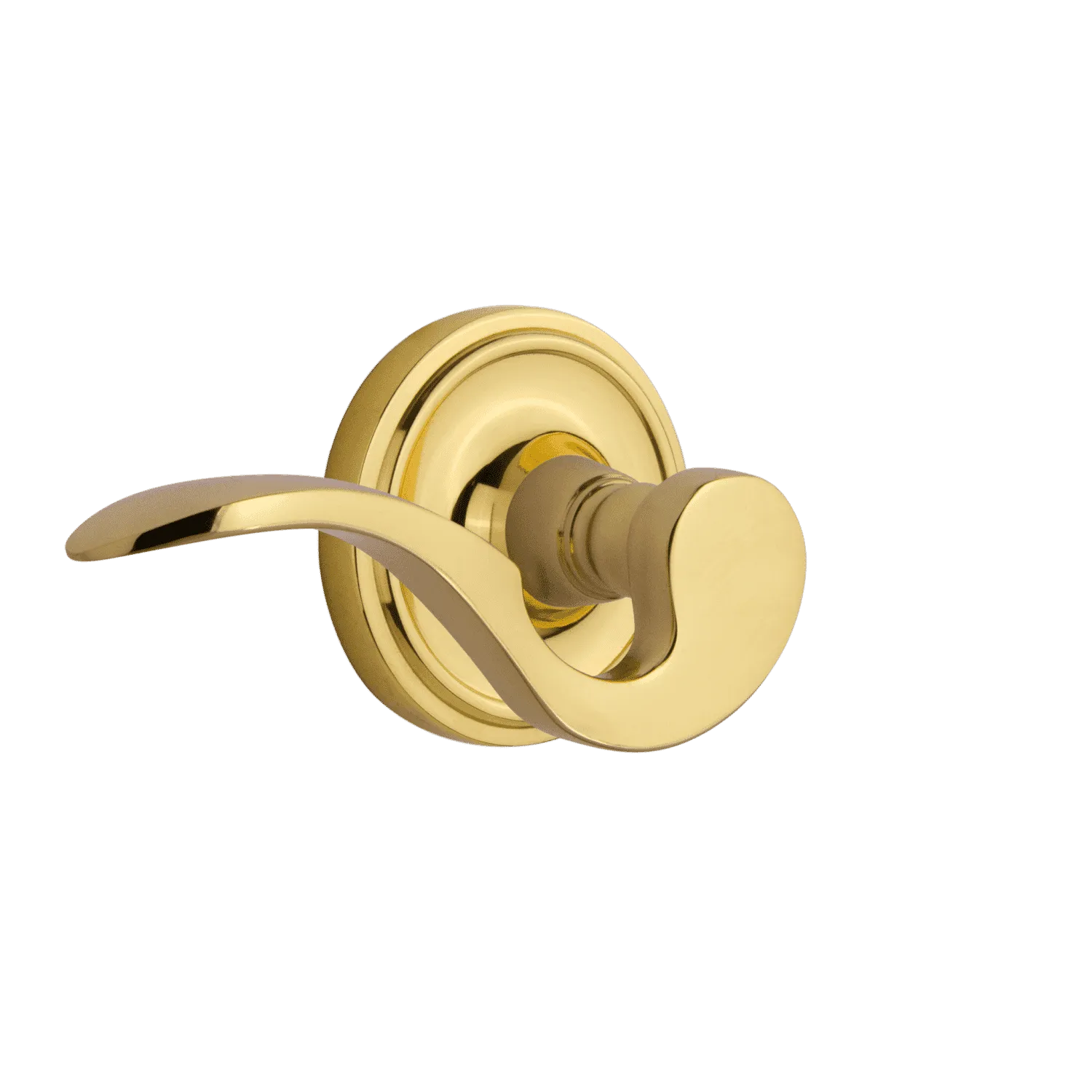 Classic Rosette with Manor Lever in Polished Brass