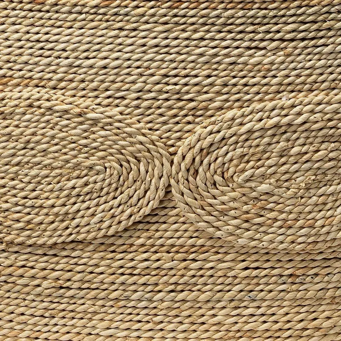 Corn Straw Rope Barbados Oval Coffee Table Glass Top