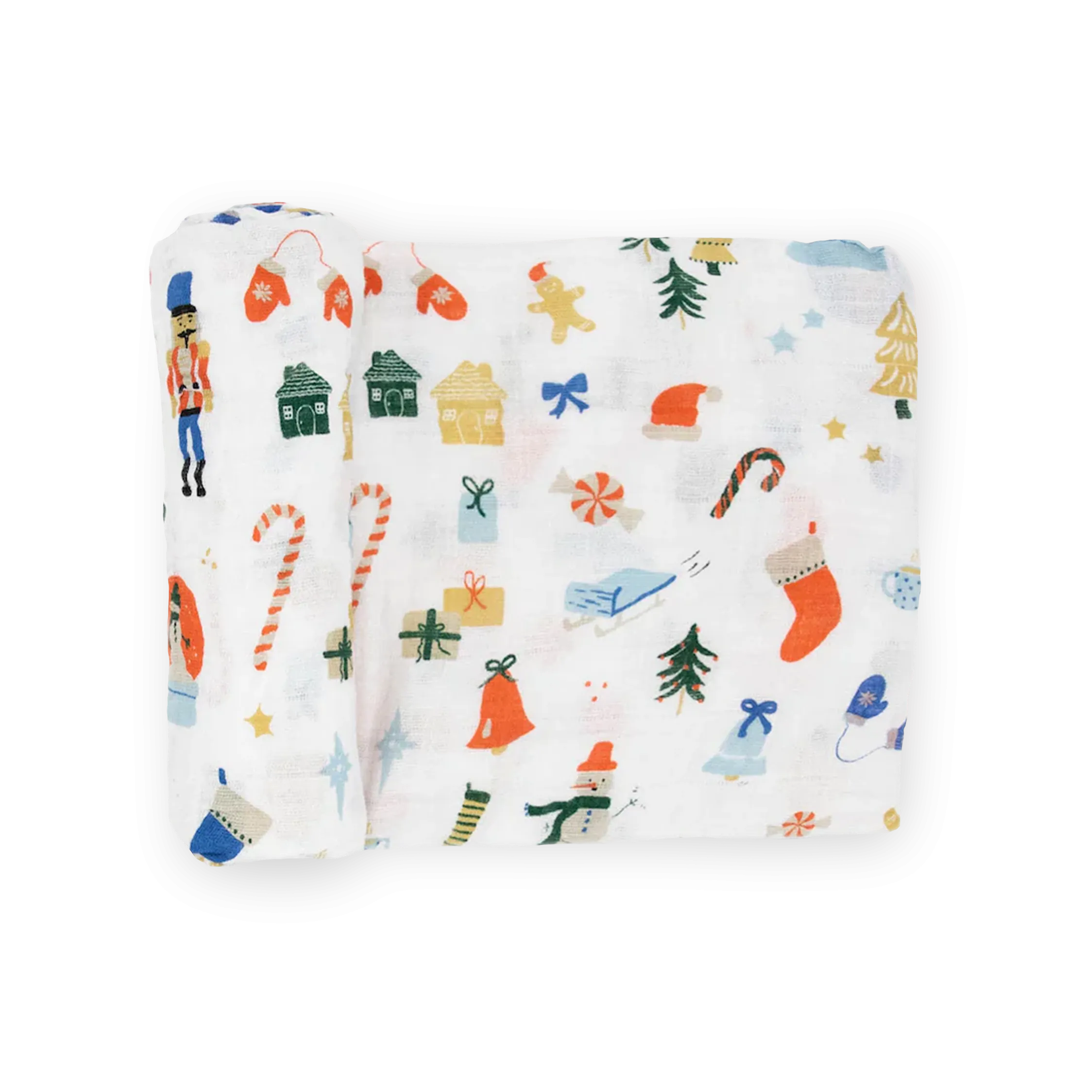 Cotton Muslin Swaddle Blanket - Christmas Time