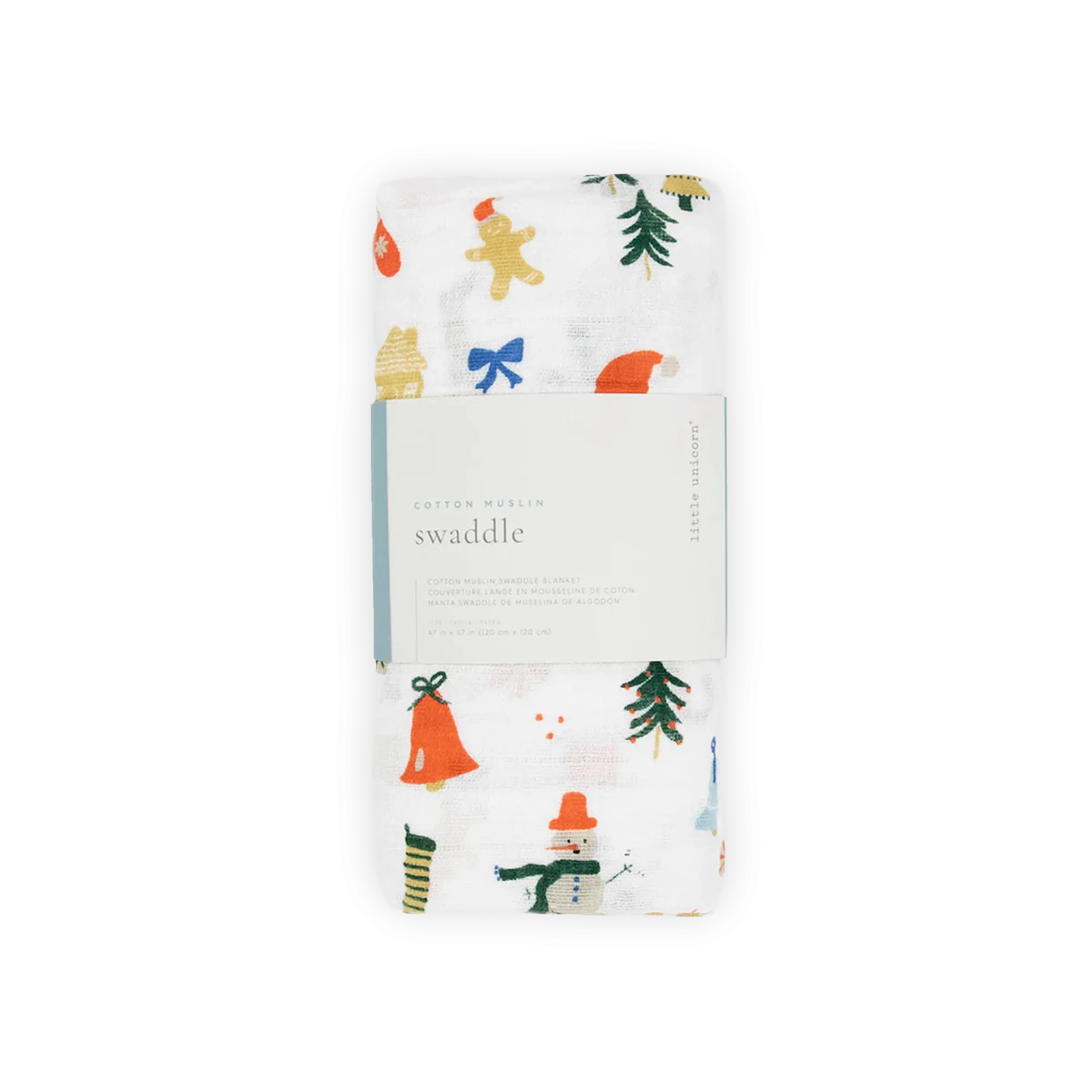 Cotton Muslin Swaddle Blanket - Christmas Time