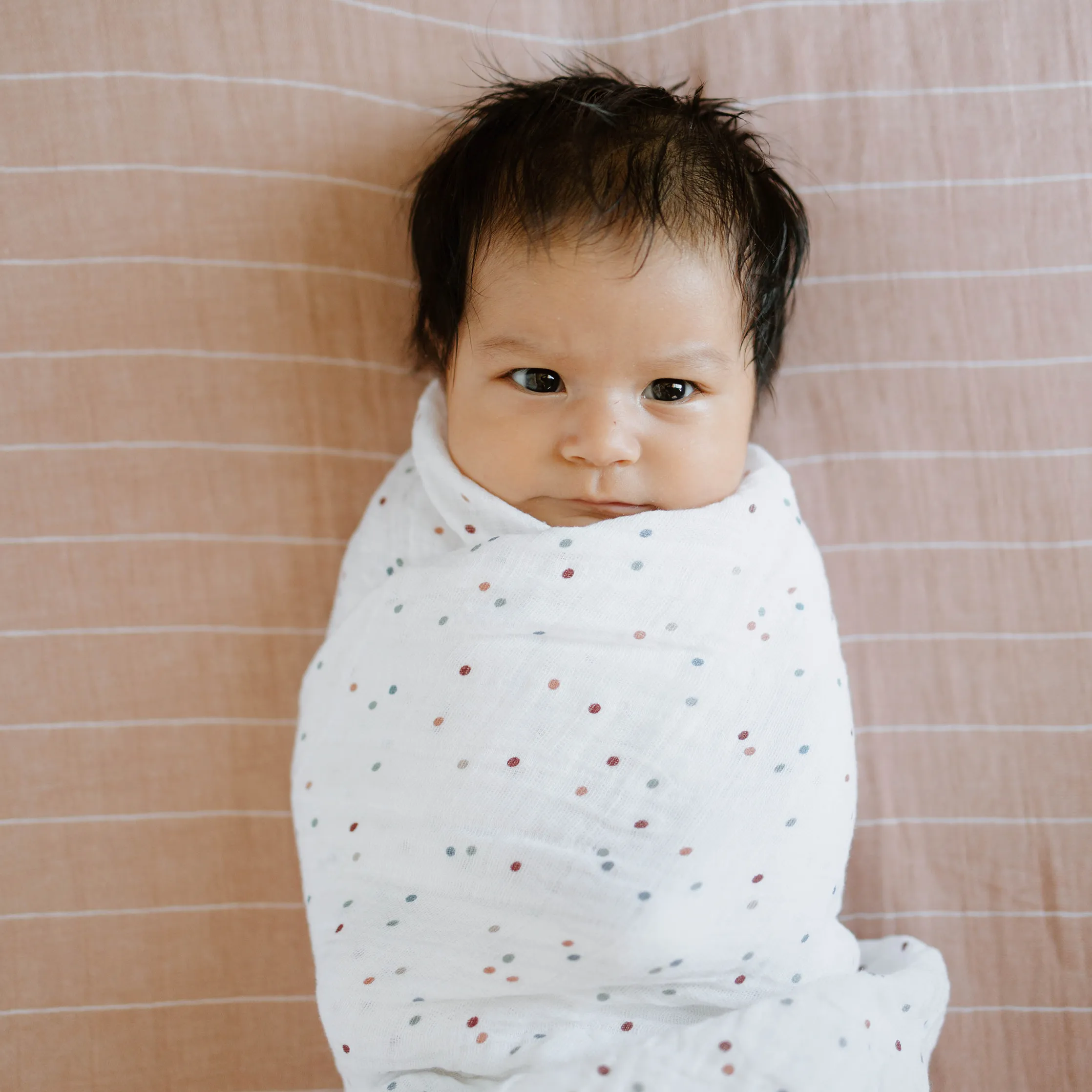 Cotton Muslin Swaddle Blanket - Dots