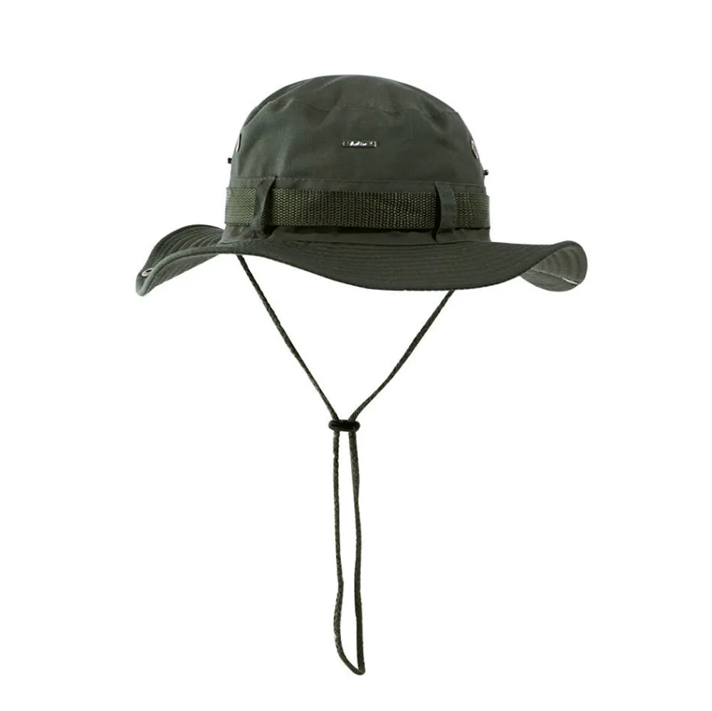 Cotton Wide Brim Boonie Bush Hat Outdoor Fishing Camping Hat Safari Cap YZ80201