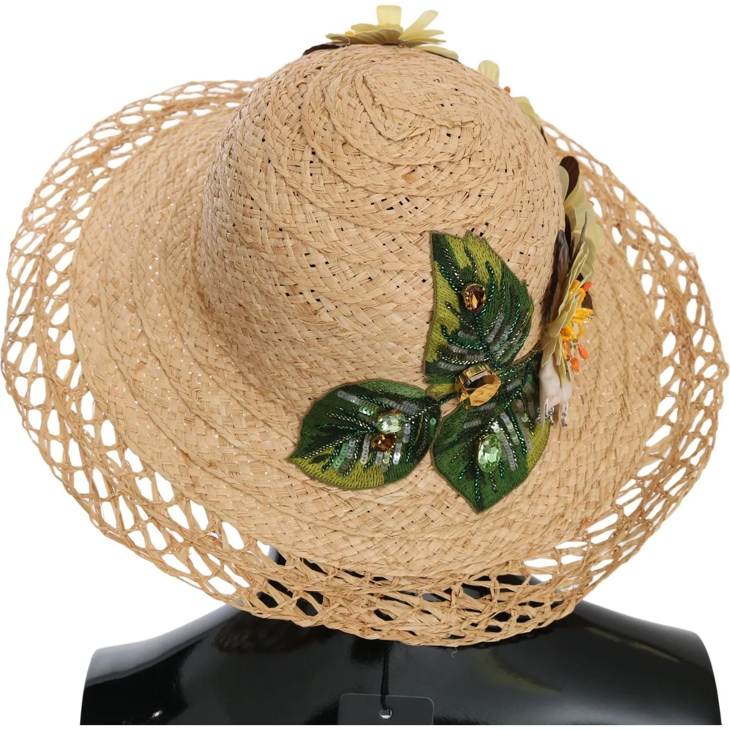 Dolce & Gabbana Elegant Beige Floral Bucket Hat