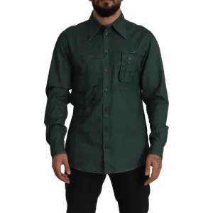 Dolce & Gabbana Emerald Elegance Slim Fit Casual Shirt