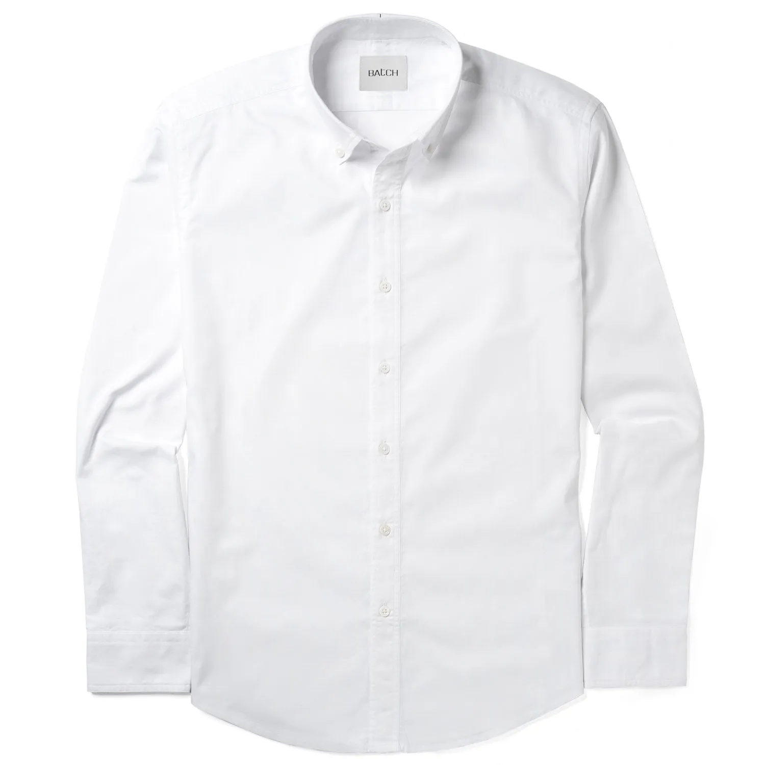 Essential Button Down Collar Casual Shirt - Classic White Cotton Oxford