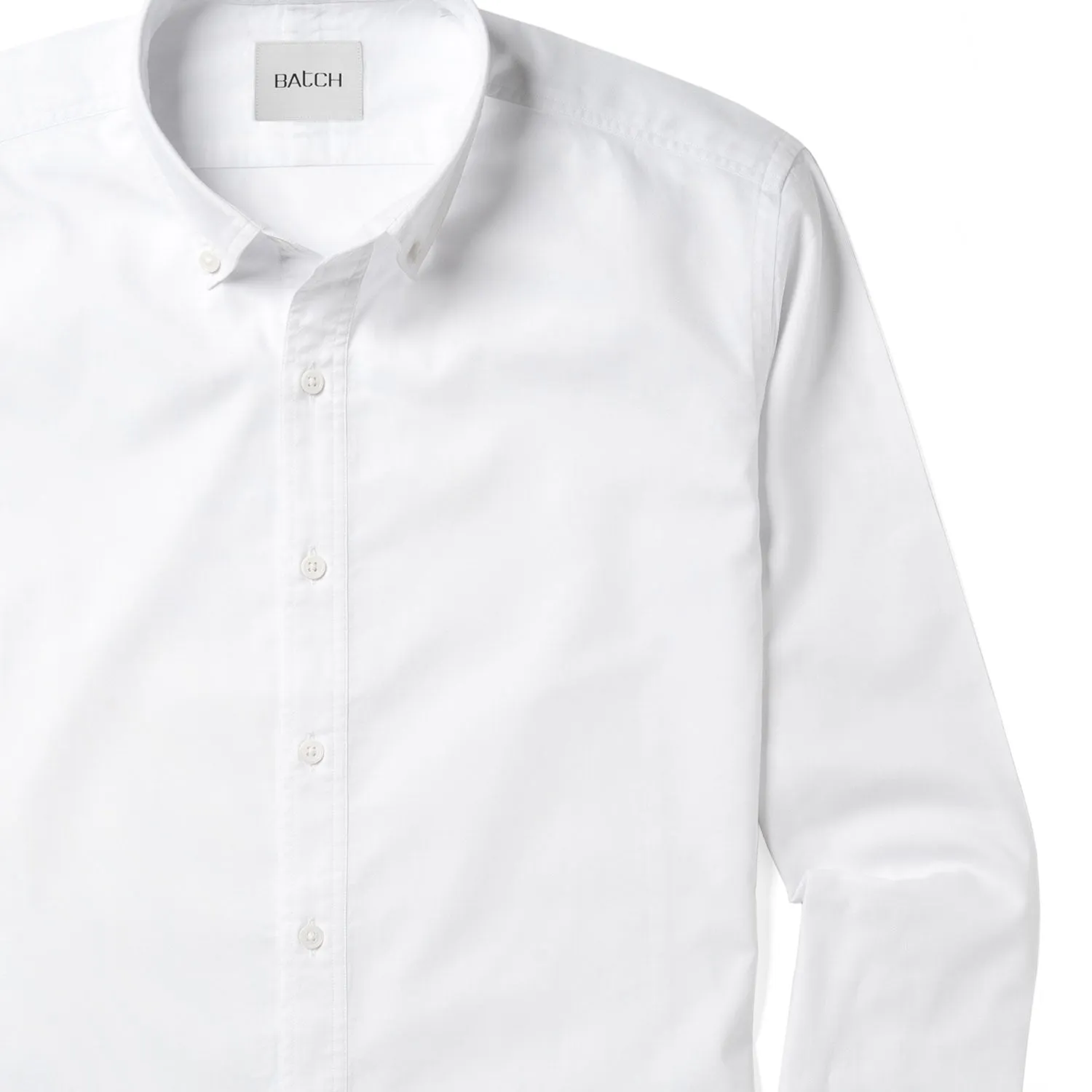 Essential Button Down Collar Casual Shirt - Classic White Cotton Oxford