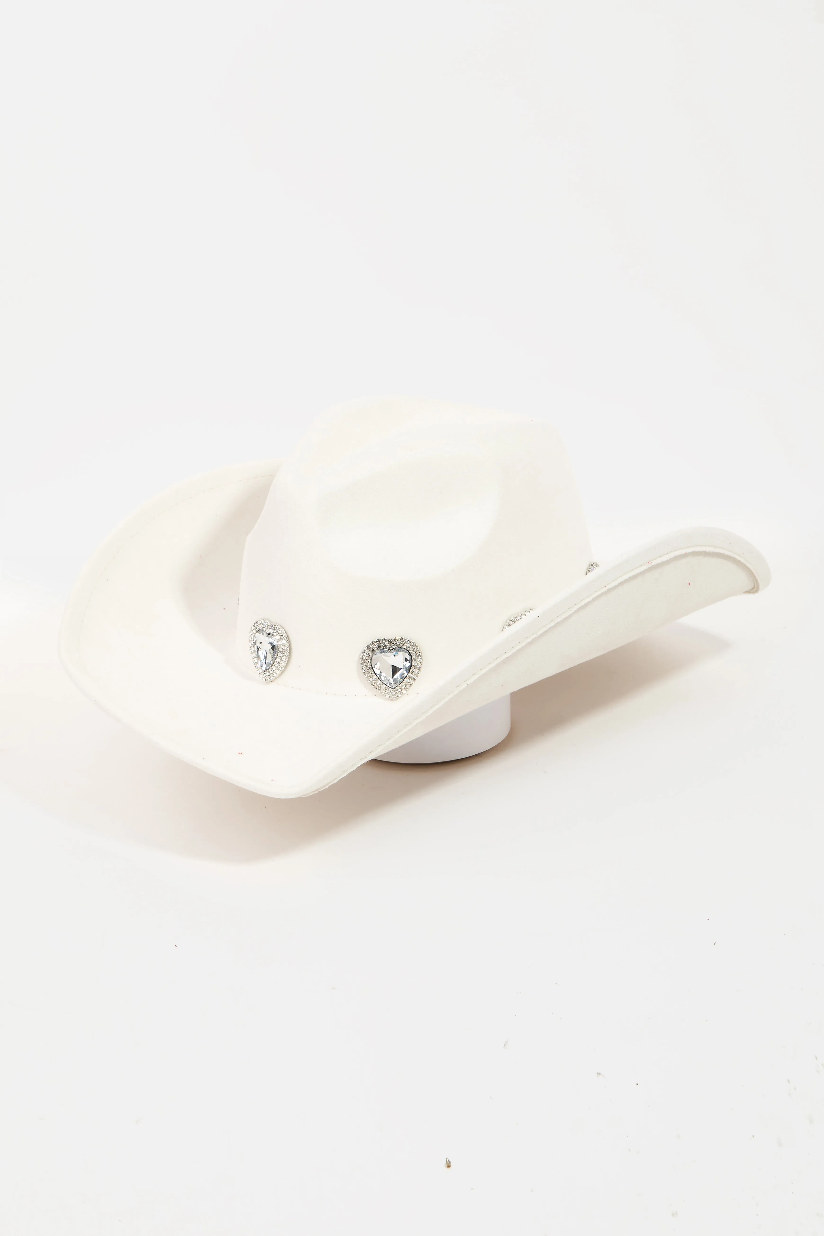 Fame Rhinestone Pave Heart Cowgirl Hat