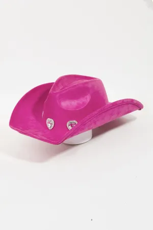 Fame Rhinestone Pave Heart Cowgirl Hat