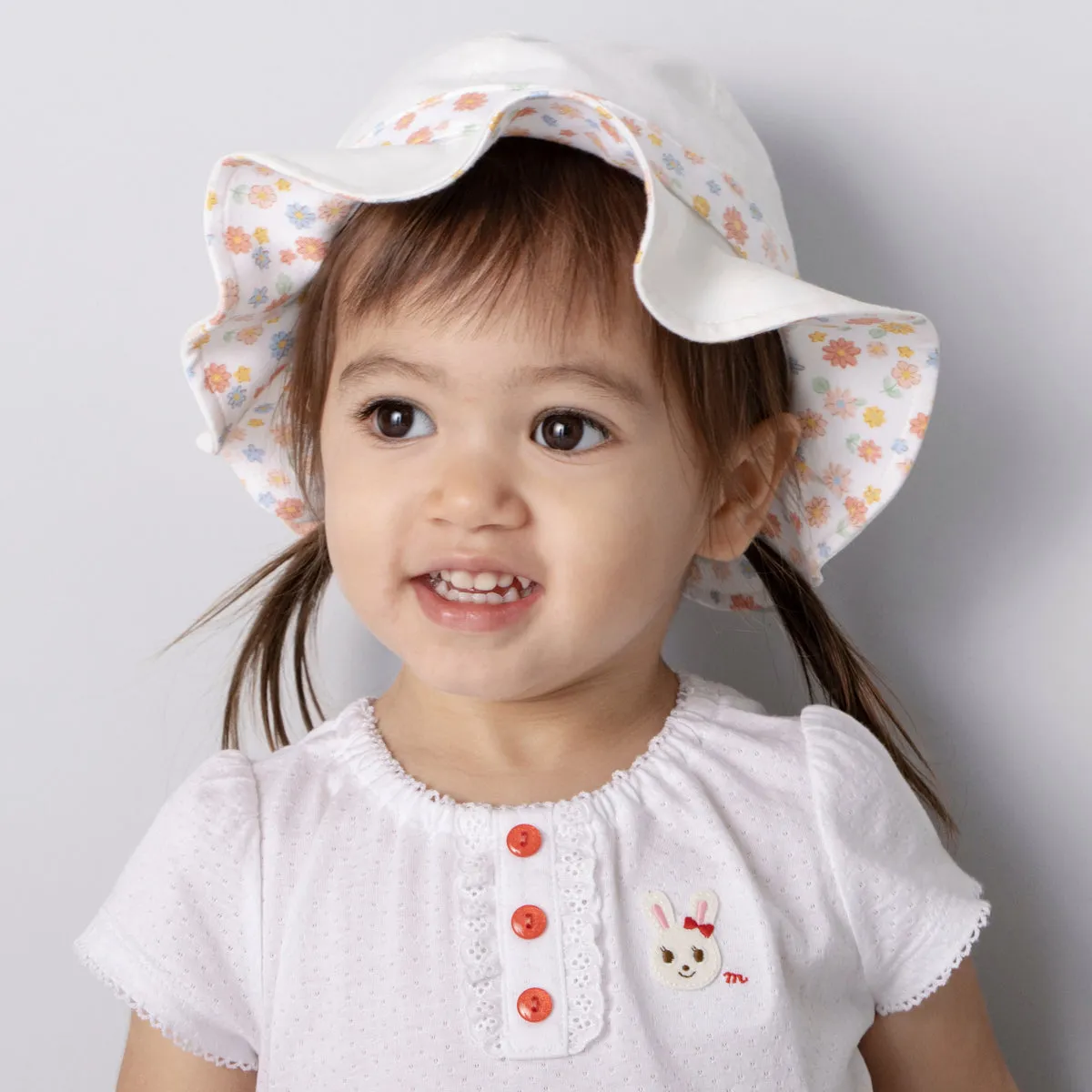 Floral Bow Sun Hat (UV Protection)