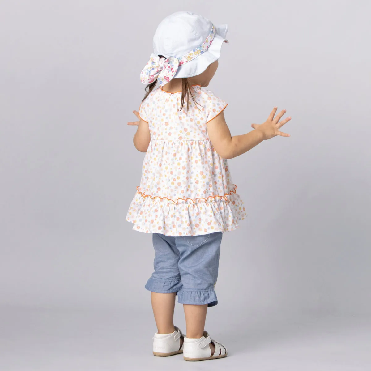 Floral Bow Sun Hat (UV Protection)