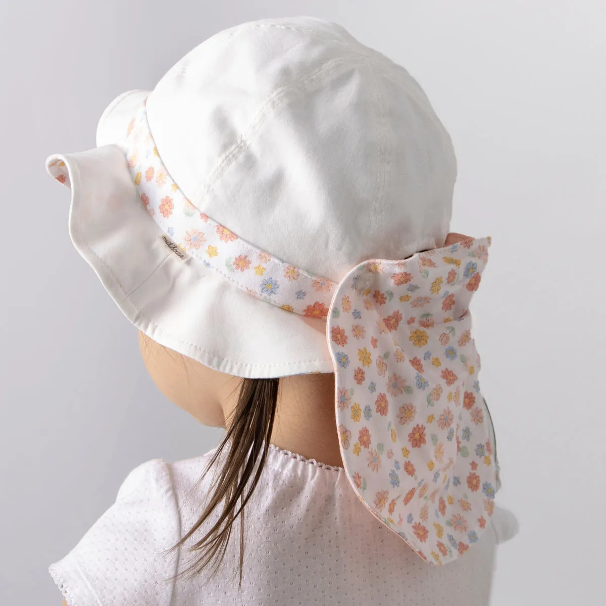 Floral Bow Sun Hat (UV Protection)