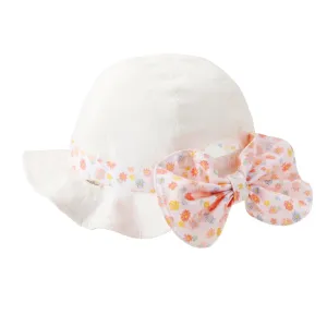 Floral Bow Sun Hat (UV Protection)