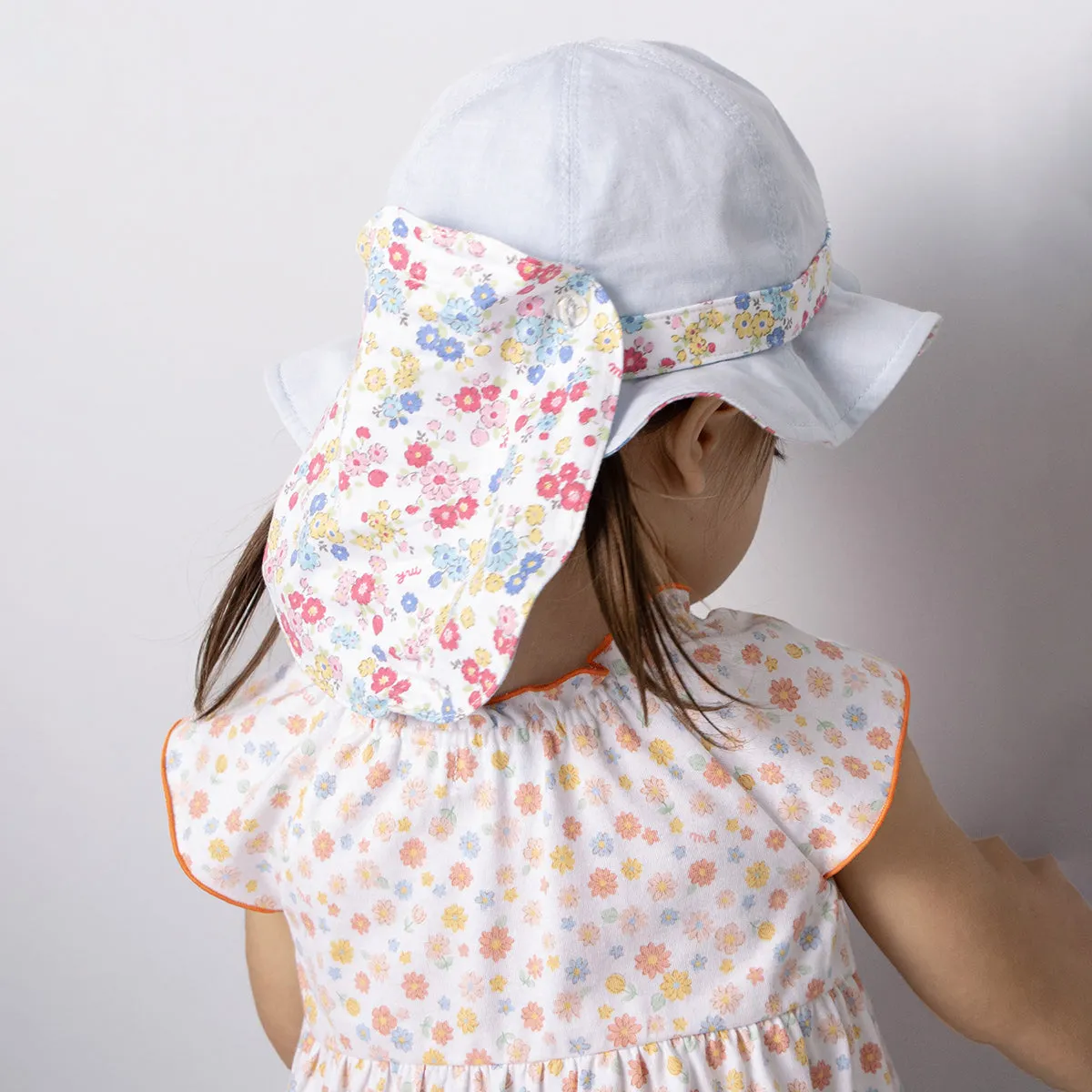 Floral Bow Sun Hat (UV Protection)