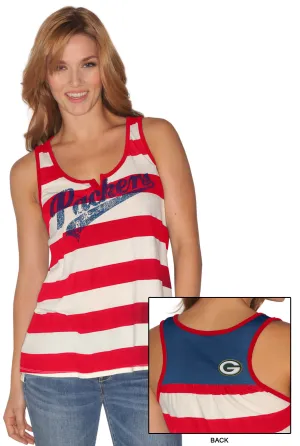 Green Bay Packers Women's Red, White, Blue Tank Top