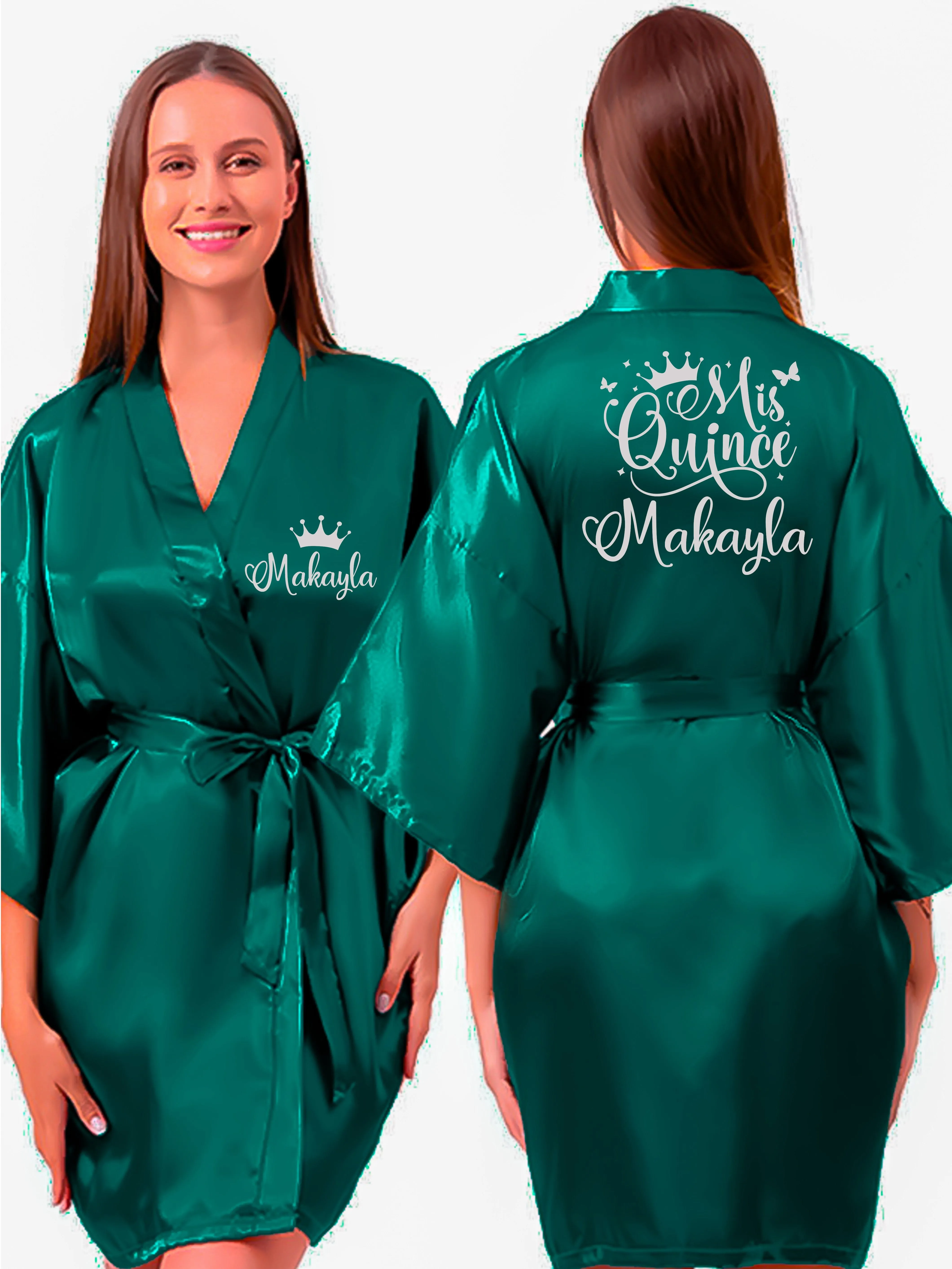 Green with Silver robe for quinceanera