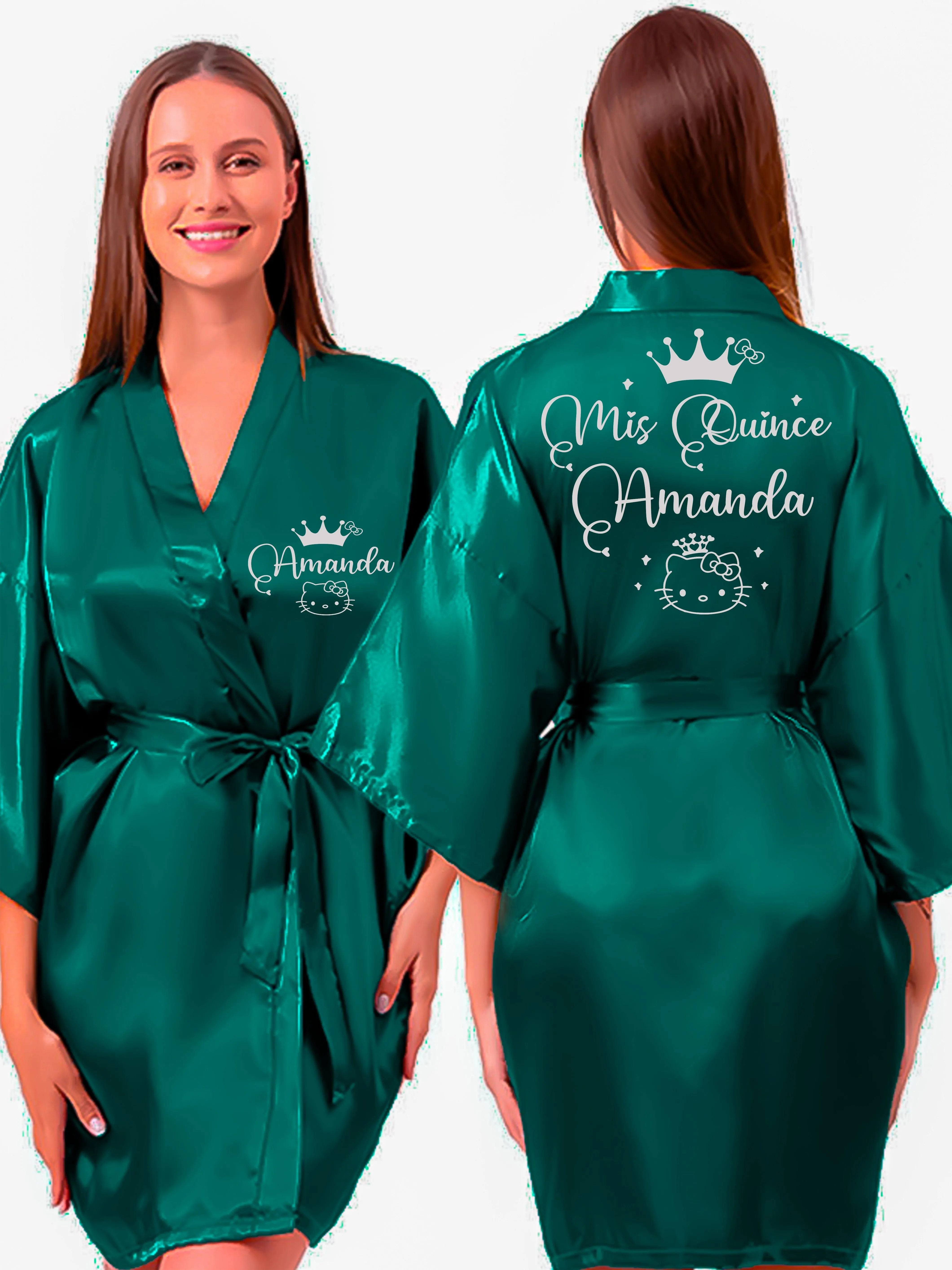 Green with Silver robe for quinceanera