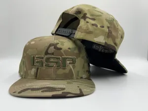 GSP Flatbill Snapback - Camo with Army Green