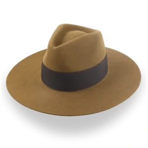 Light Brown Custom Design Wide Brim Rancher Fedora Hat | The Prairie