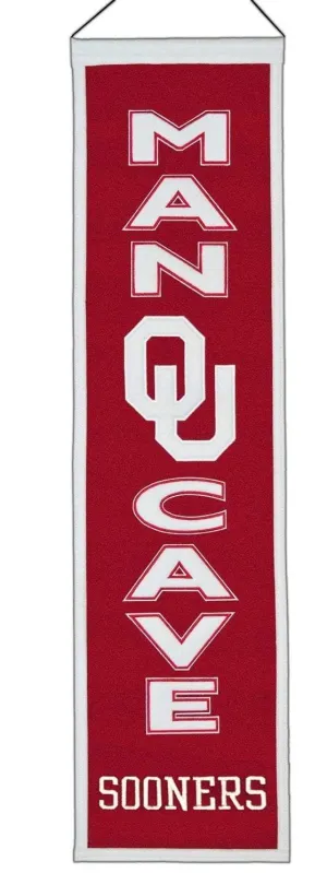 Oklahoma Sooners Winning Streak Man Cave Vertical Wool Banner (8"x32")