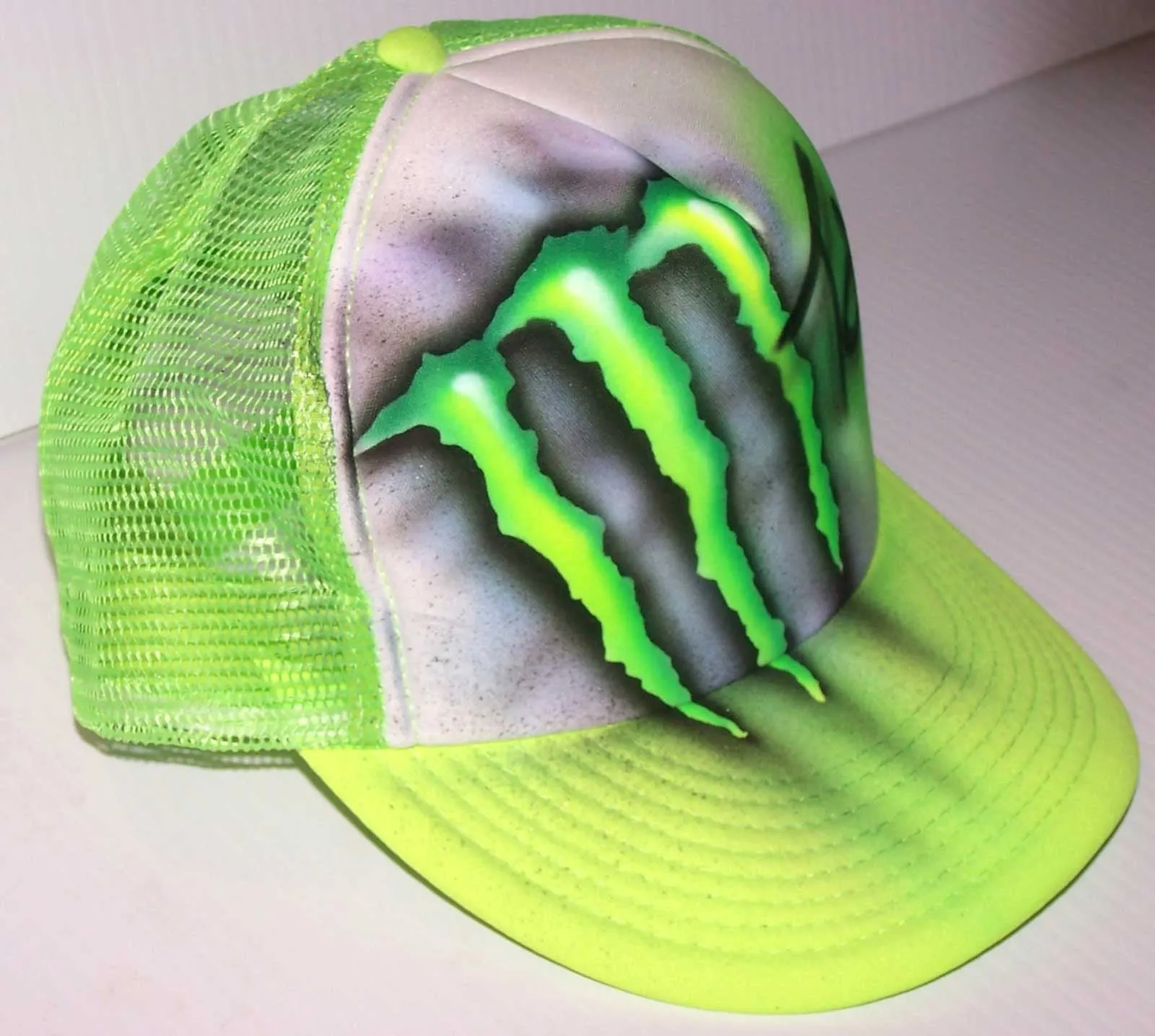 Personalized Monster Theme Airbrushed Snap Back Trucker Hat