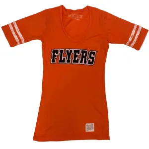 Philadelphia Flyers Retro Brand WOMEN Orange Quarter Sleeve Scoop Neck T-Shirt