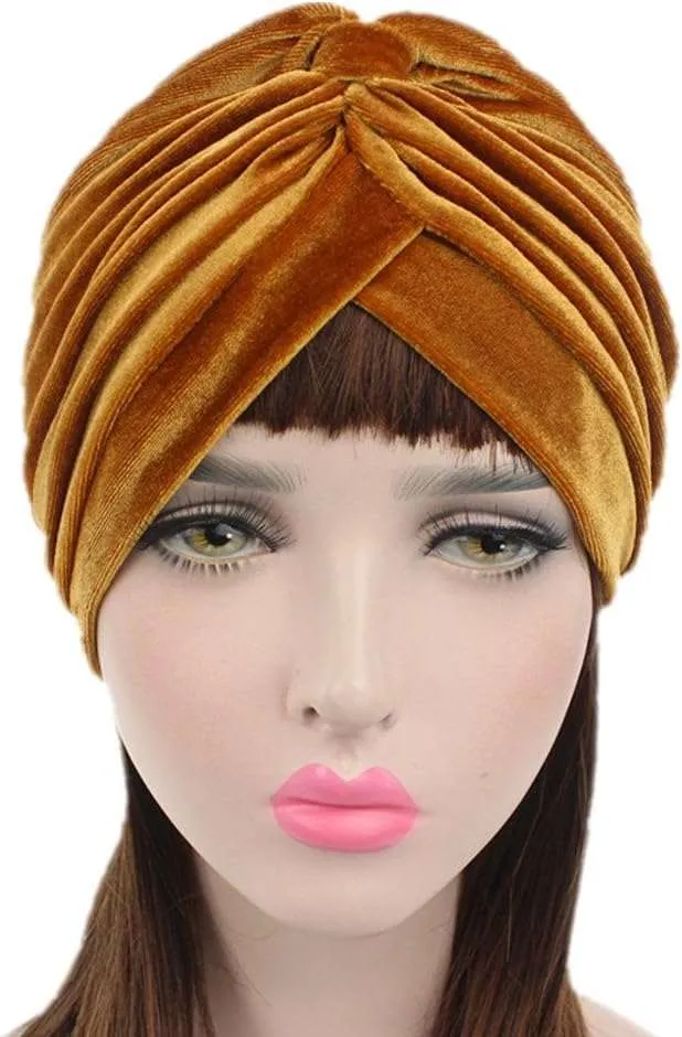 Pleated Stretch Ruffle Women Velvet Hat Cover