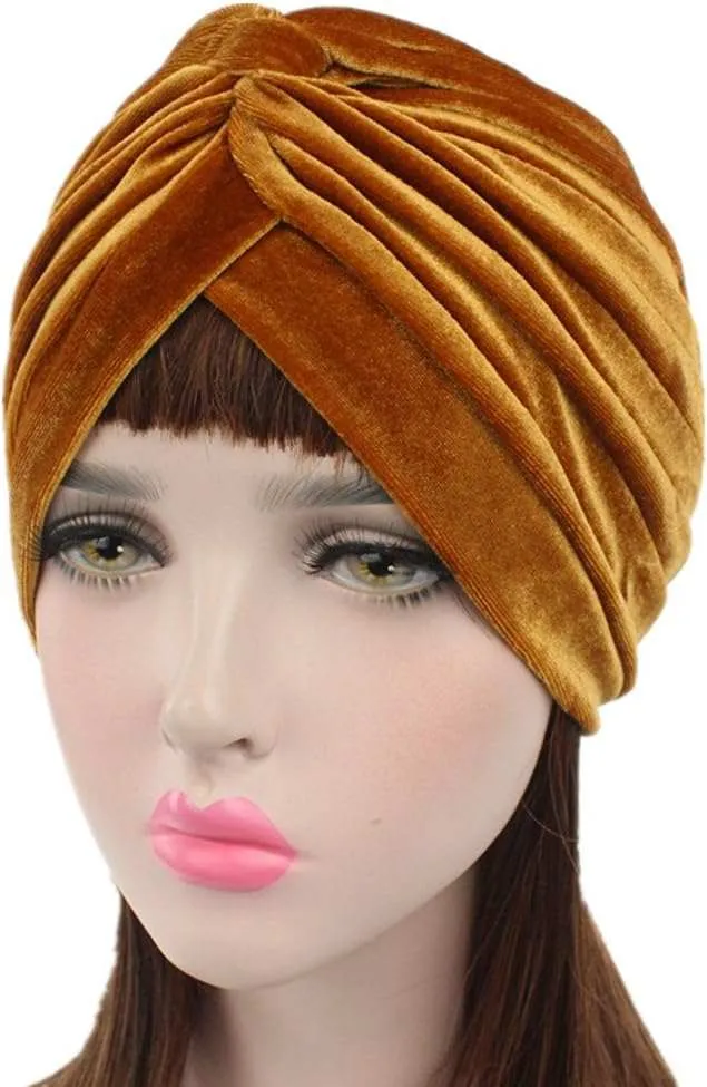 Pleated Stretch Ruffle Women Velvet Hat Cover