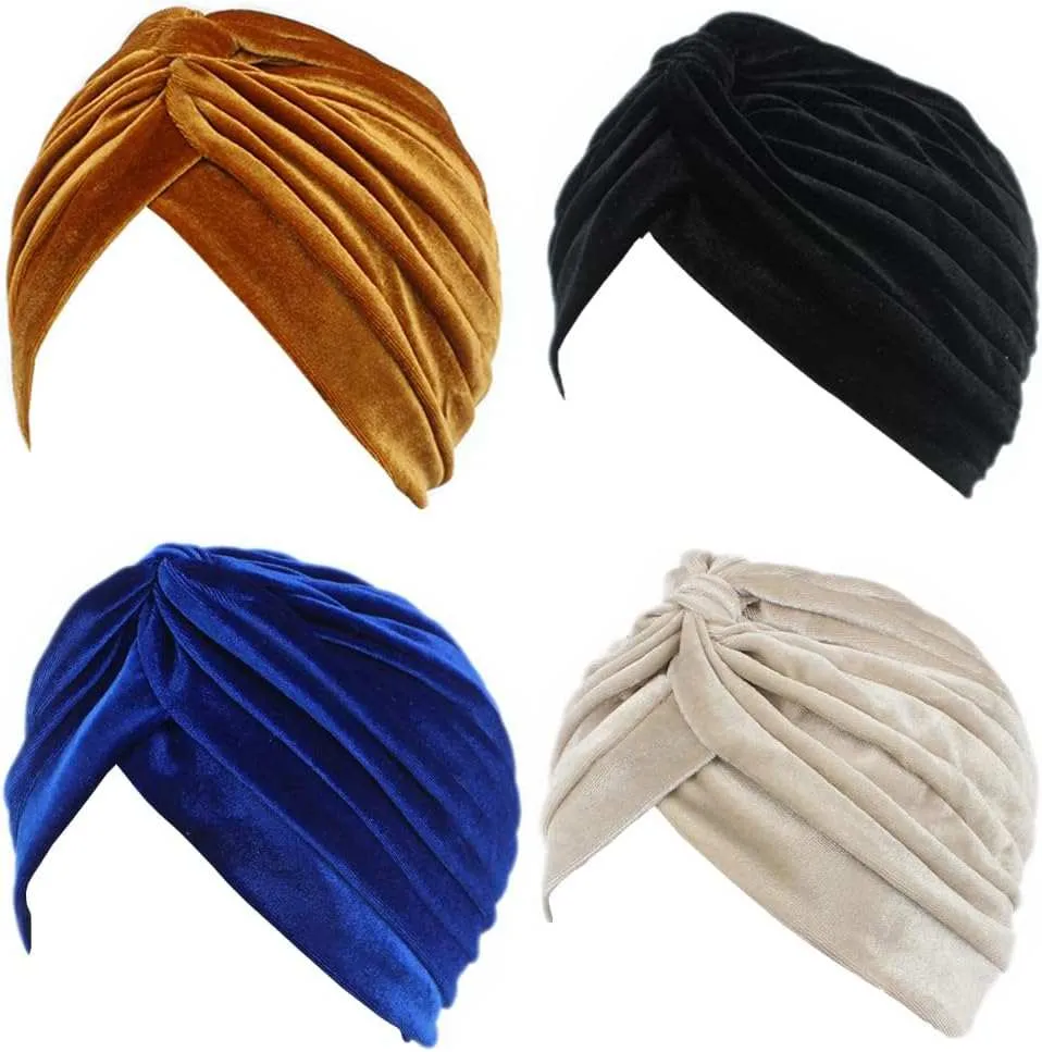 Pleated Stretch Ruffle Women Velvet Hat Cover