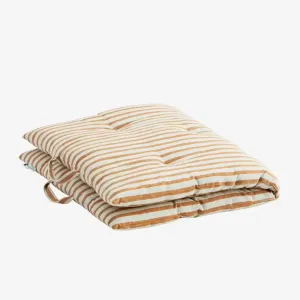 Printed Cotton Mattress 60x100 cm Brown Stripes