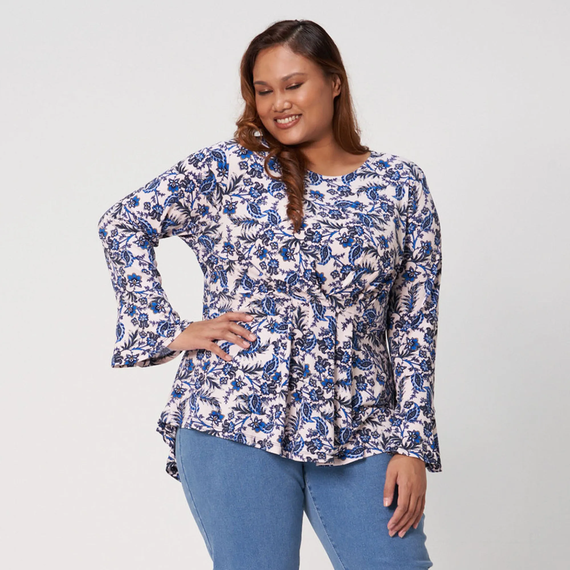 Printed Peplum Top