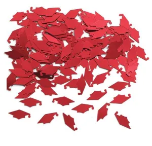 Red Mortarboards Graduation Confetti (1ct)