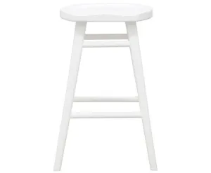 Scandinavian Timber Kitchen Counter Stool (White)